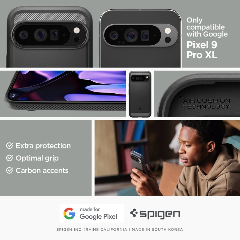 Kryt Spigen Rugged Armor Google Pixel 9 Pro Xl Matte Black