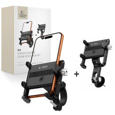 Tech-Protect V5 Univerzální držák na řídítka a představec kola černý Tech-Protect V5 Univerzální držák na řídítka a představec kola černý