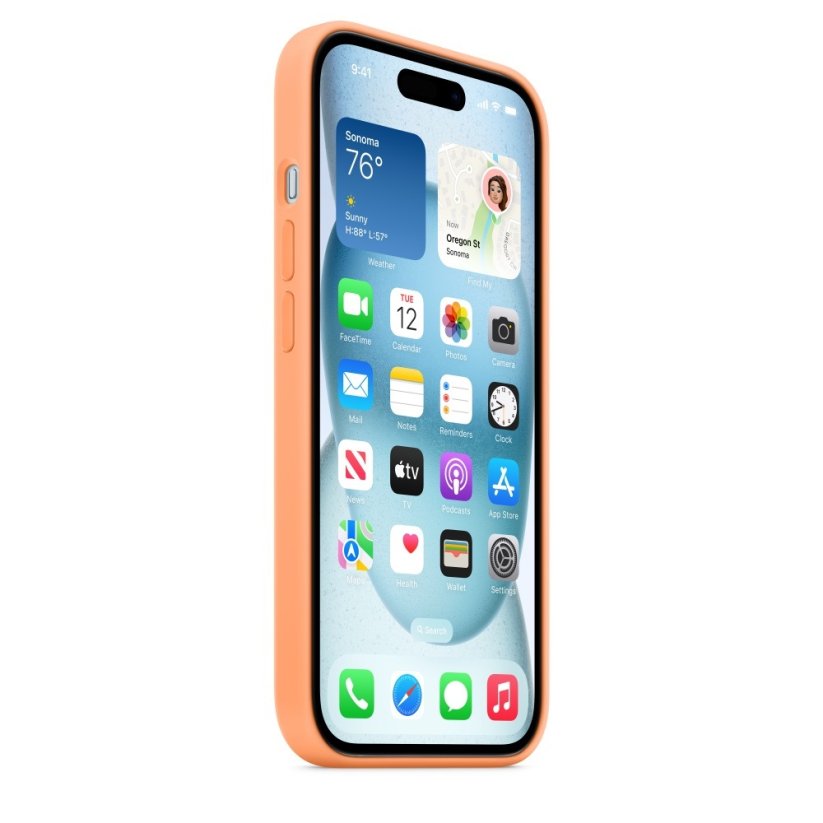 iPhone 15 Plus Silicone Case s MagSafe - Orange Sorbet design (oranžový)