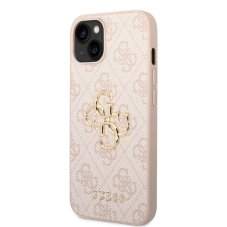 Guess PU 4G Metal Logo zadní kryt pro iPhone 14 Pink