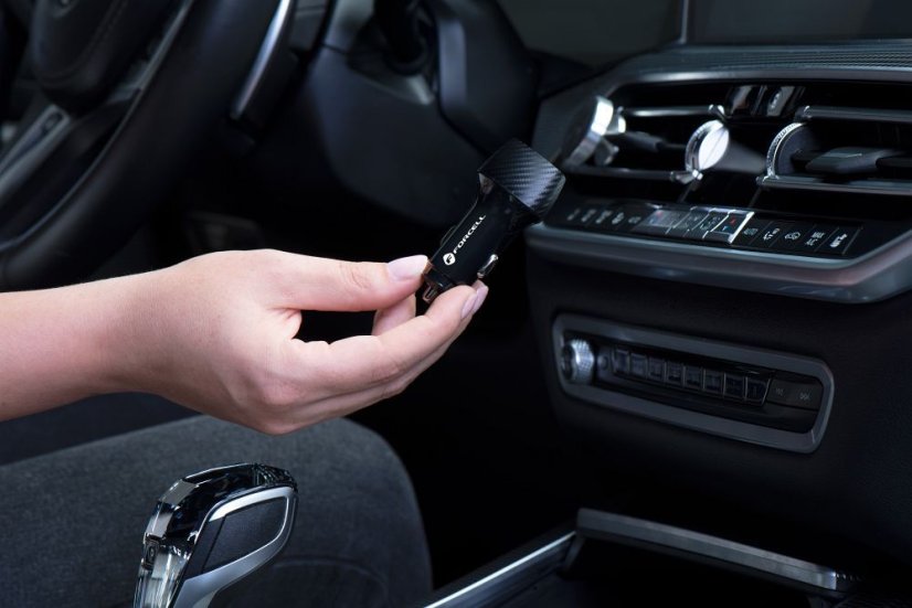 Tok Nabíjačka auta Car Charger Forcell F-Energy Carbon USB A Qc3.0 Pd 3A 38W With Cable USB C Cc50-1Ac Black