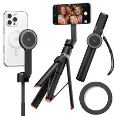 Selfie tyč Spigen S581W Magsafe Bluetooth Selfie Stick Tripod Black