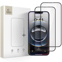 Ochranné tvrdené sklo Tech-Protect Glass Fit+ 2-Pack iPhone 13 / 13 Pro / 14 / 16E Black