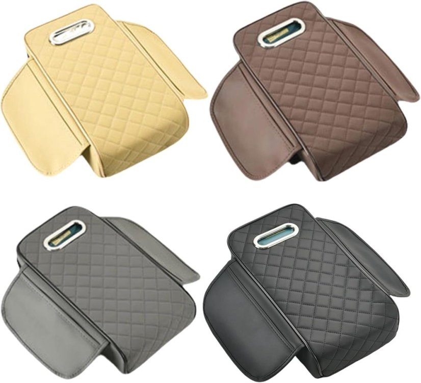 Seat Armrest Box Heightening Storage Bag Black