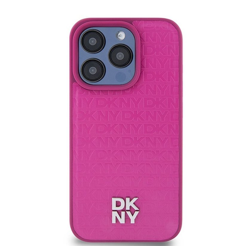 Kryt DKNY Case iPhone 15 Pro s MagSafe Dkhmp15Lpshrpsp (DKNY Hc Magsafe Pu Repeat Pattern W/Stack Logo) Pink