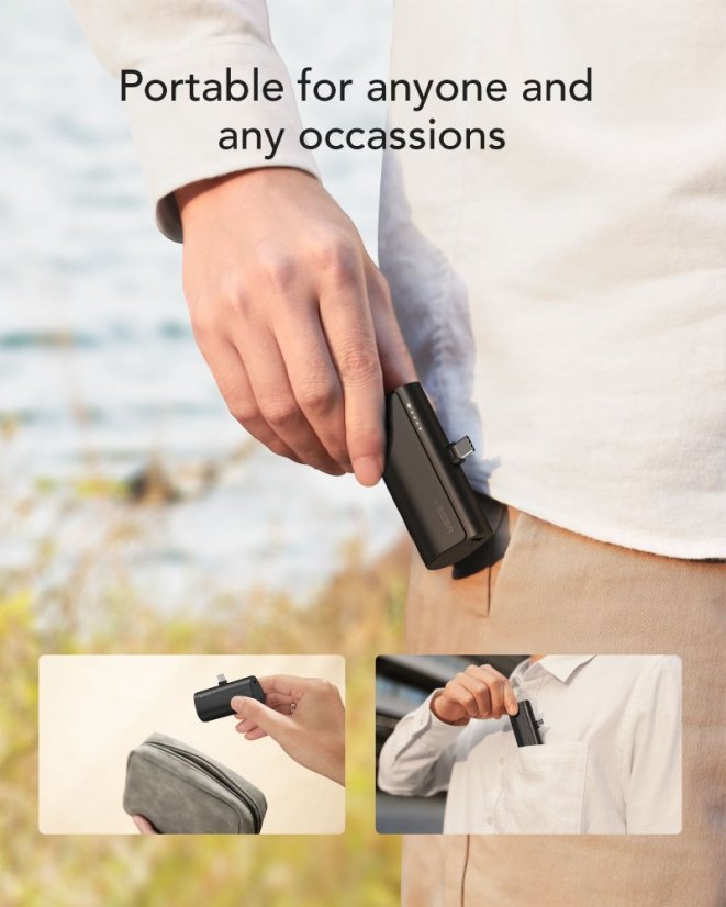 Powerbanka Powerbank Veger Plugon (W0556/V0556) Pd Qc3.0 3A 20W 5000 mAh With A Built-In Connector Type C Black