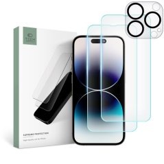 Ochranné tvrdené sklo Tech-Protect Supreme Set iPhone 14 Pro Clear