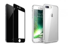 2PACK - 3D čierne ochranné sklo + transparentný kryt pre iPhone 7 Plus/8 Plus