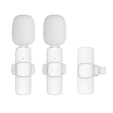 Wireless Lavalier Microphone Lightning Double (2 In Set) K1 White