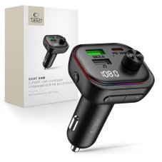 Nabíjačka do auta Tech-Protect Cc07 3-Port Car Charger PD 54W + Transmiter Fm Bluetooth Black Nabíjačka do auta Tech-Protect Cc07 3-Port Car Charger PD 54W + Transmiter Fm Bluetooth Black