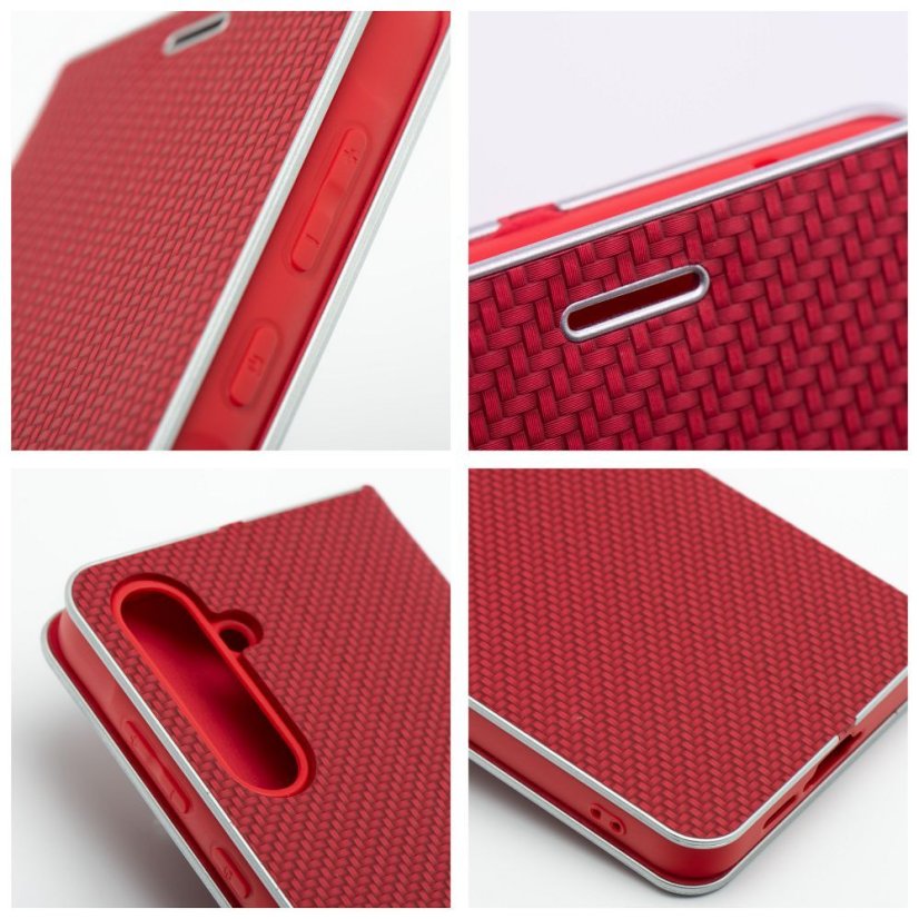 Kryt Flip Case Huawei P30 Lite Luna Book Carbon Red