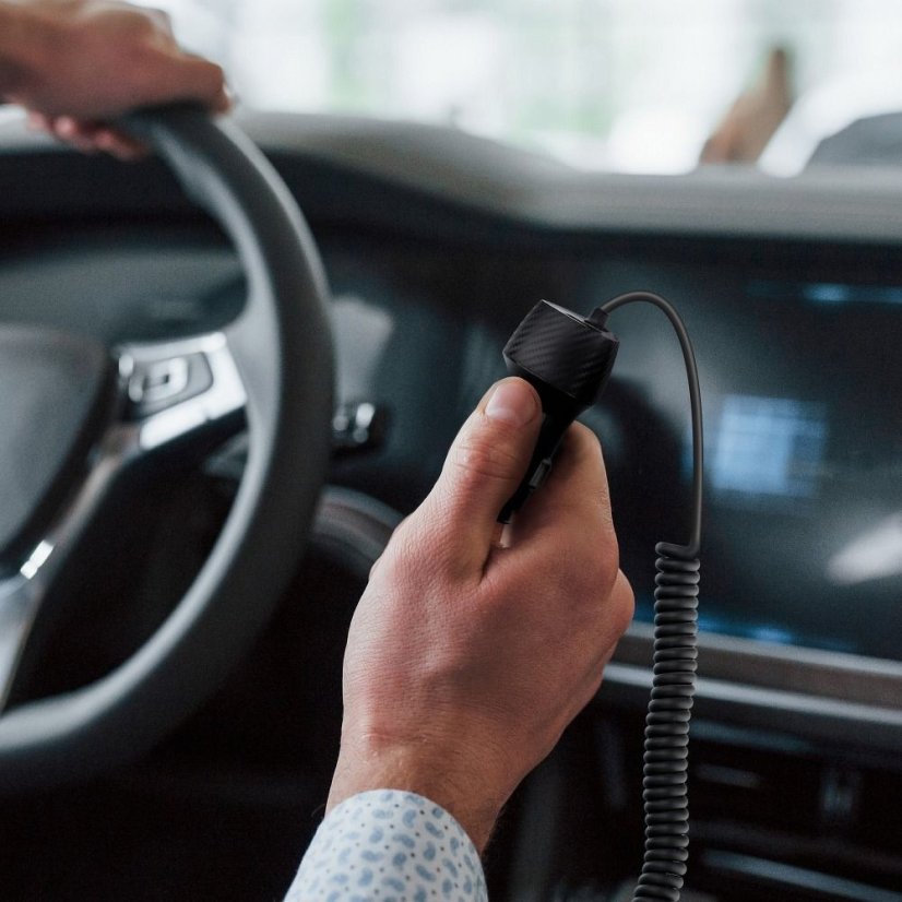 Tok Nabíjačka auta Car Charger Forcell F-Energy Carbon USB A Qc3.0 Pd 3A 38W With Cable USB C Cc50-1Ac Black