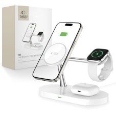 Bezdrôtová nabíjačka Tech-Protect A12 3v1 Magnetic Magsafe Wireless Charger White