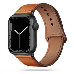 Remienok Tech-Protect Leatherfit Apple Watch 4 / 5 / 6 / 7 / 8 / 9 / SE (38 / 40 / 41 mm) Brown