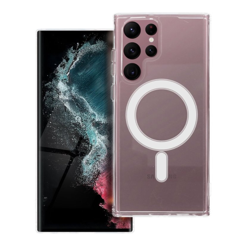 Kryt Case Samsung Galaxy S22 Ultra Clear Mag Cover (Str) s MagSafe Priesvitný