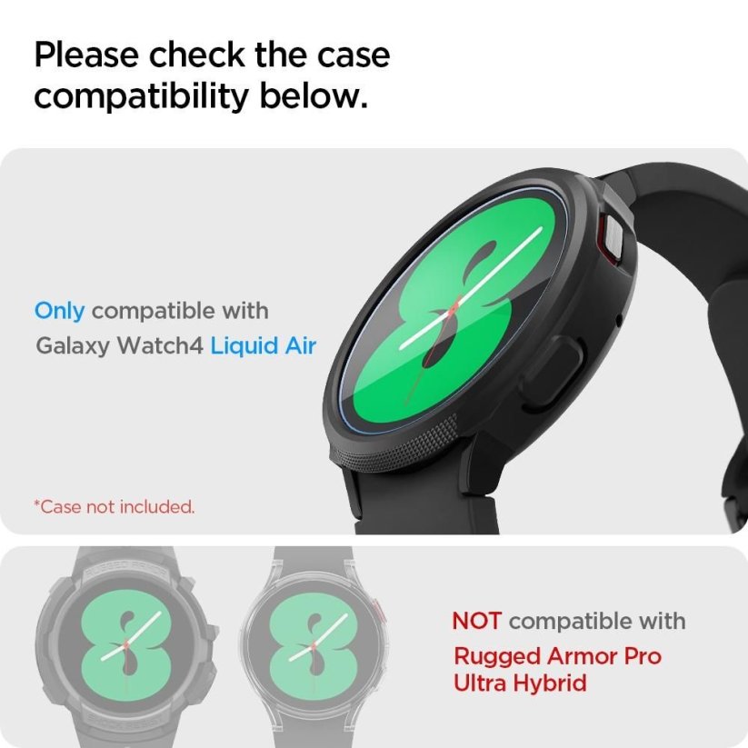 OCHRANNÉ TVRDENÉ SKLO SPIGEN GLAS.TR ”EZ FIT” 2-PACK SAMSUNG GALAXY WATCH 4 40 MM