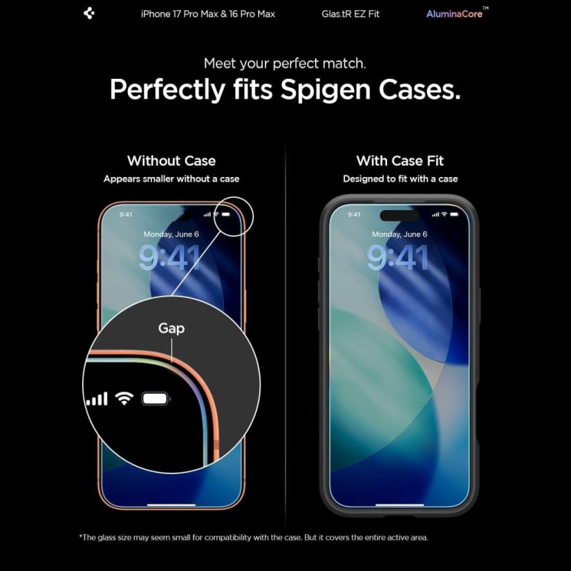edzett védőüveg Spigen Glas.Tr "Ez Fit Ac" 2-Pack iPhone 16 Pro Max / 17 Pro Max átlátszó