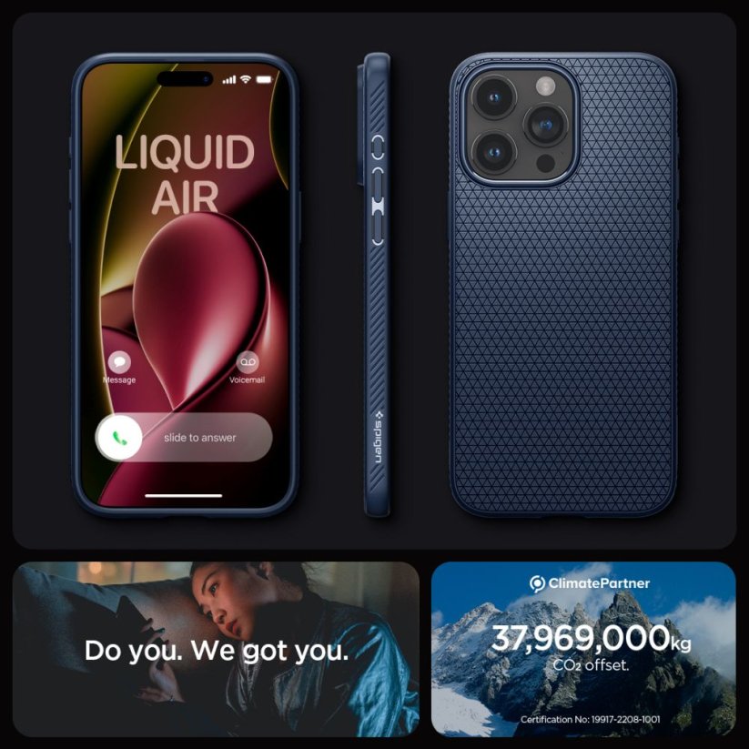 Kryt Spigen Liquid Air iPhone 15 Pro Navy Blue