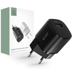 Nabíjačka do siete Tech-Protect C20W mini 2-Port Network Charger PD20W/QC3.0 Black