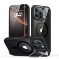 Kryt ESR Classic Hybrid Kickstand Halolock Magsafe & Tempered Glass iPhone 16 Pro Clear/Black