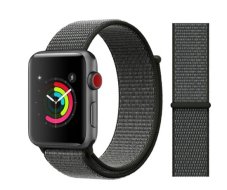 Szíj Apple Watch-hoz (42/44/45mm) Nylon, szürke-fekete