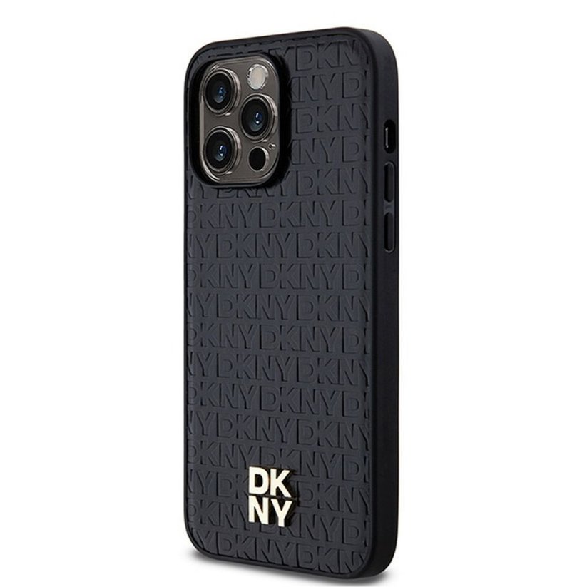 Kryt DKNY Case iPhone 14 Pro s MagSafe Dkhmp14Lpshrpsk (DKNY Hc Magsafe Pu Repeat Pattern W/Stack Logo) Black