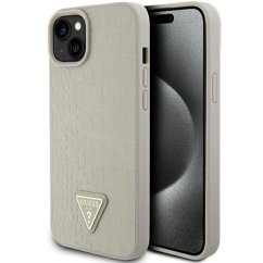 Kryt Guess Case iPhone 13 / 14 / 15 Guhcp15Spcrthcd (Croco Triangle Metal Logo) Gold