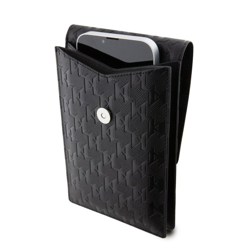Karl Lagerfeld Saffiano Monogram Ikonik NFT telefon táska Black