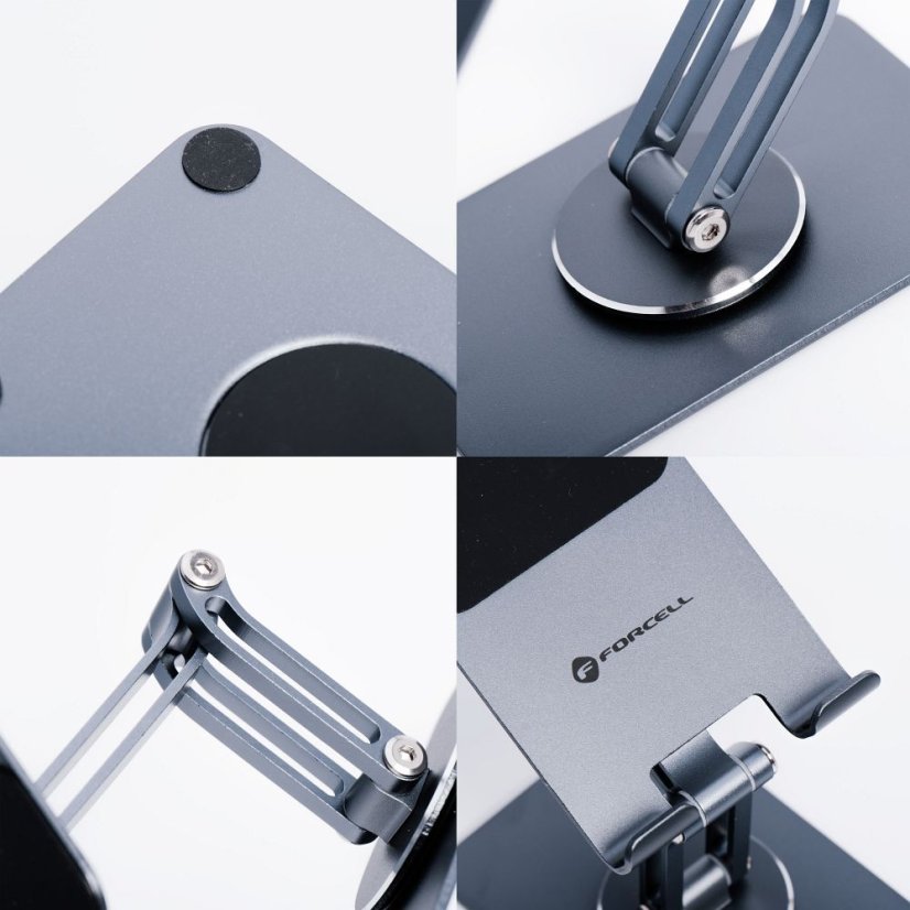 Desk Holder Phone / Tablet Foldable Forcell F-Grip Fold Stand 2 360 Gray