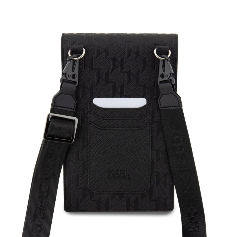 Karl Lagerfeld Saffiano Monogram Ikonik NFT telefon táska Black