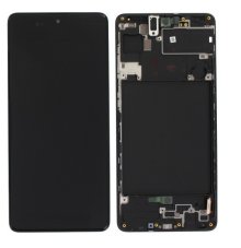 OLED kijelző + érintőképernyő + Samsung Galaxy A71 keretezett (kis méretű OLED)