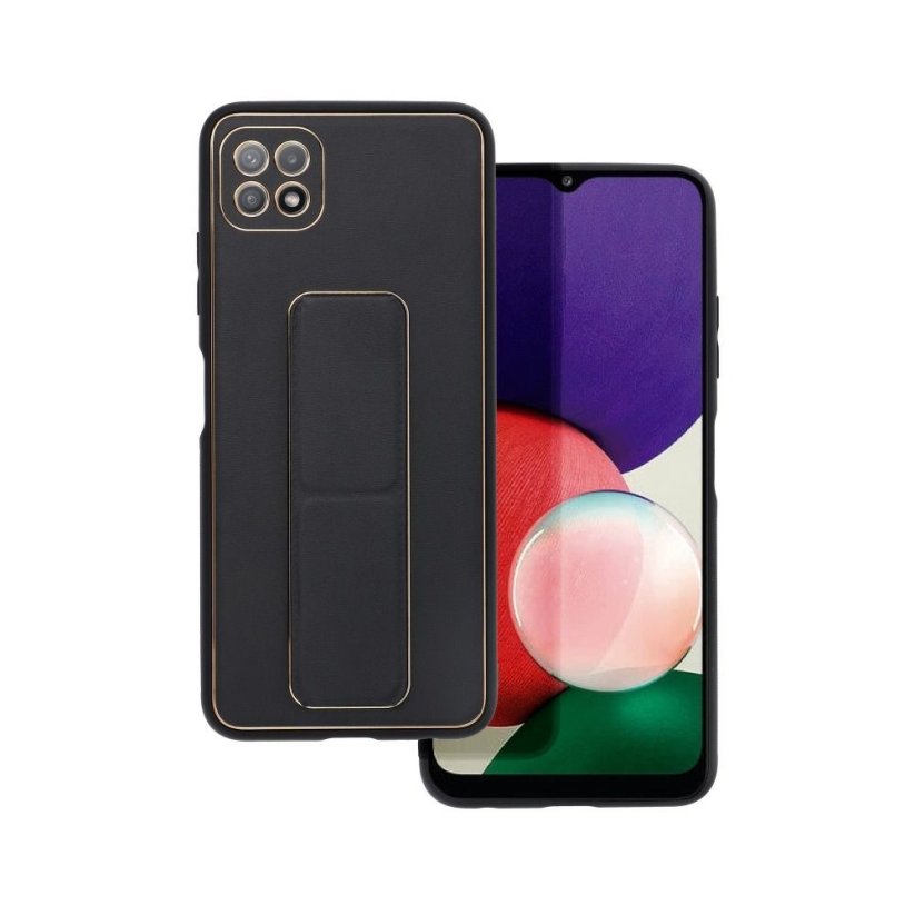 Forcell LEATHER Case Kickstand  Samsung Galaxy A22 5G čierny