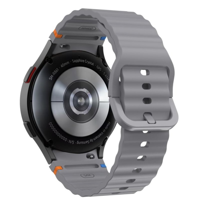 Remienok Tech-Protect Silicone Sport Samsung Galaxy Watch 4 / 5 / 5 Pro / 6 / 7 / FE Crayon Grey