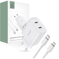 Nabíjačka do siete Tech-Protect C20W 2-Port Network Charger PD20W + Lightning Cable White
