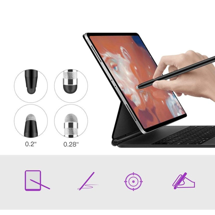 Dotykové pero Tech-Protect Usp100 4-Tip Touch Stylus Pen Black