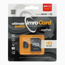 Pamäťová karta Imro Memory Card Microsd 64Gb 100Mb/S Class 10 Uhs I With Adapter Sd