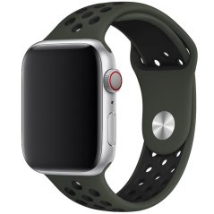 Remienok pre Apple Watch (38/40/41mm) Sport, army green-black (veľkosť S) Remienok pre Apple Watch (38/40/41mm) Sport, army green-black (veľkosť S)