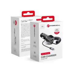 Kryt Nabíjačka auta Forcell F-Energy Carbon Cc50-1Ac Car Charger USB A With Cable Type C Pd Qc3.0 3A 38W Black