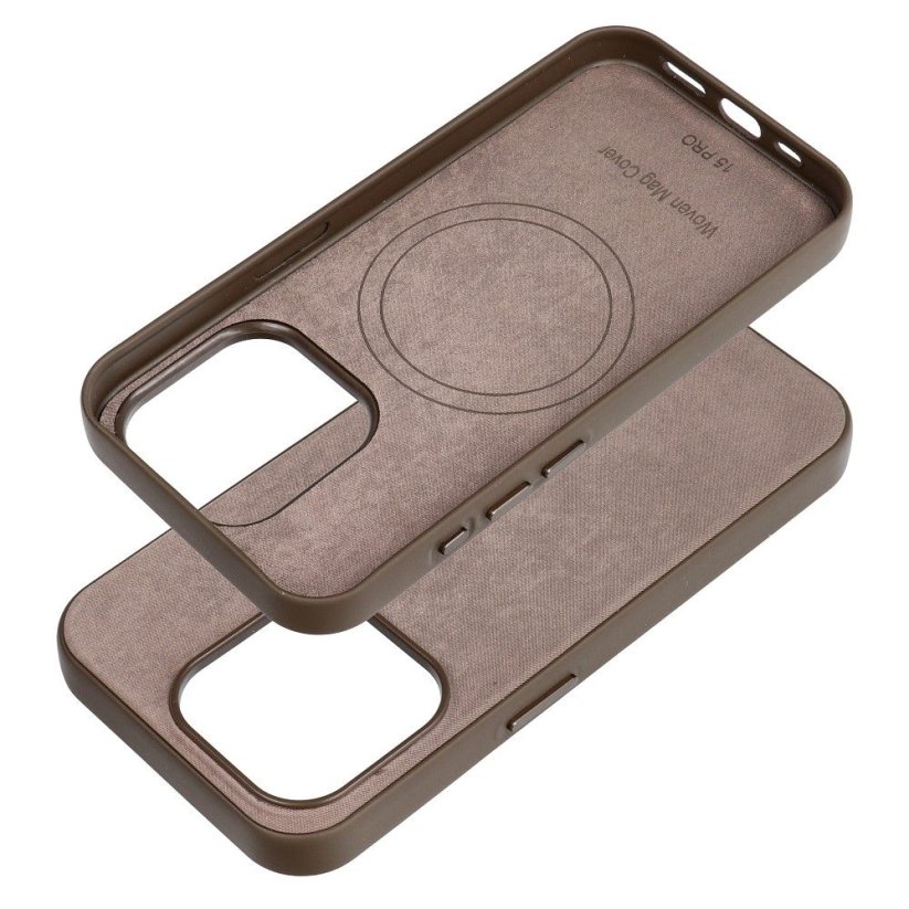 Kryt Woven Mag Cover Case s MagSafe iPhone 15 Pro Light Brown