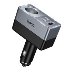 Nabíjačka auta Car Charger Hoco 1Xusb A + 2Xusb C+1X Cigarette Lighter Ports Pd Qc3.0 Max 165W/24V Z65A Black