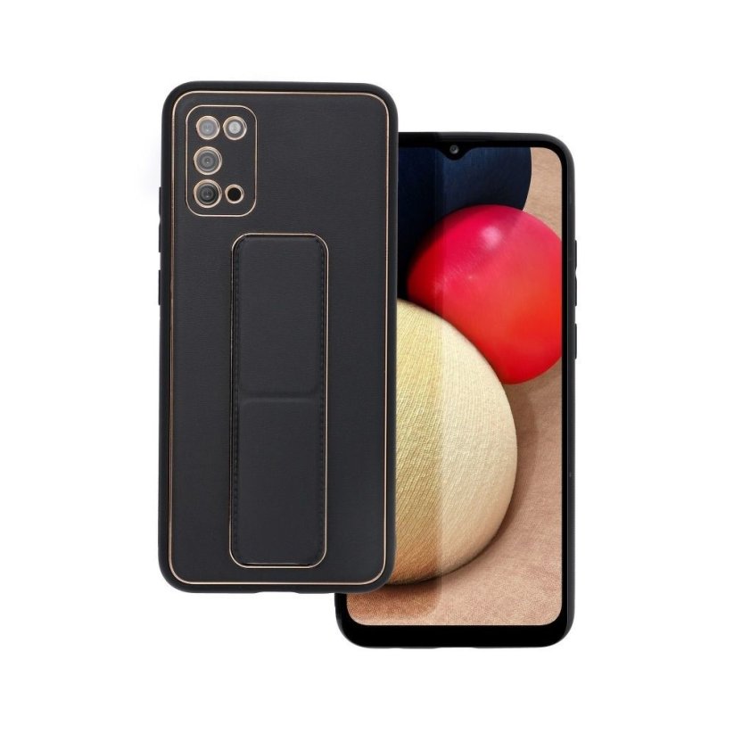 Forcell LEATHER Case Kickstand  Samsung Galaxy A02S čierny