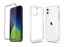 2PACK - 3D védőüveg + átlátszó borítás iPhone 12 készülékhez