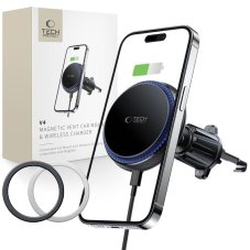 Držiak do auta Tech-Protect mm15W-V4 Magnetic Magsafe Vent Car Mount Wireless Charger 15W Black