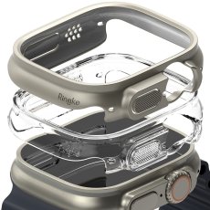 2ks v balení, set krytov Ringke Slim 2-Pack Apple Watch Ultra 1 / 2 (49 mm) Clear & Titanium Grey