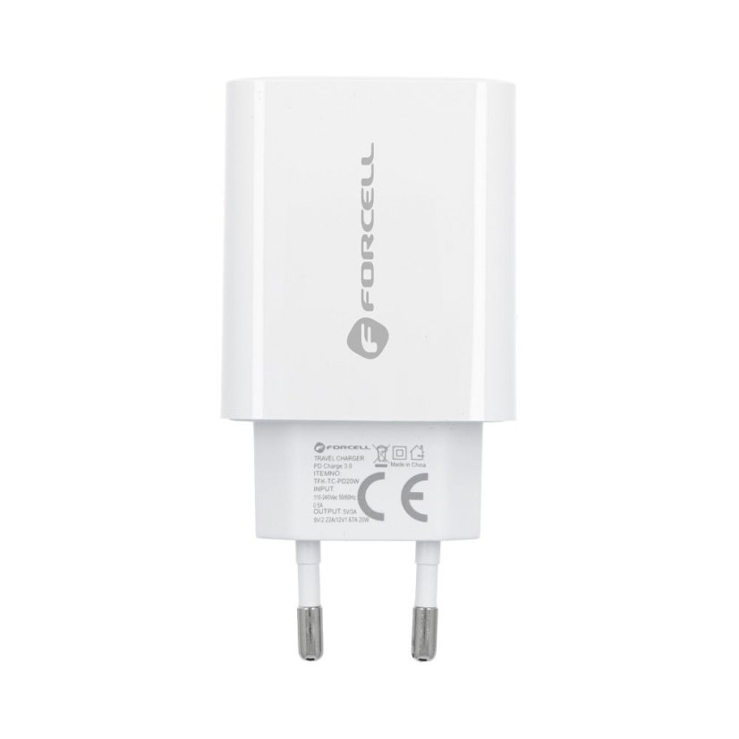 Kábel Phone Charger Forcell F-Energy USB C Qc4.0 Pd 3A 20W + Cable USB C to Lightning Tfk-Tc-20Wpd White