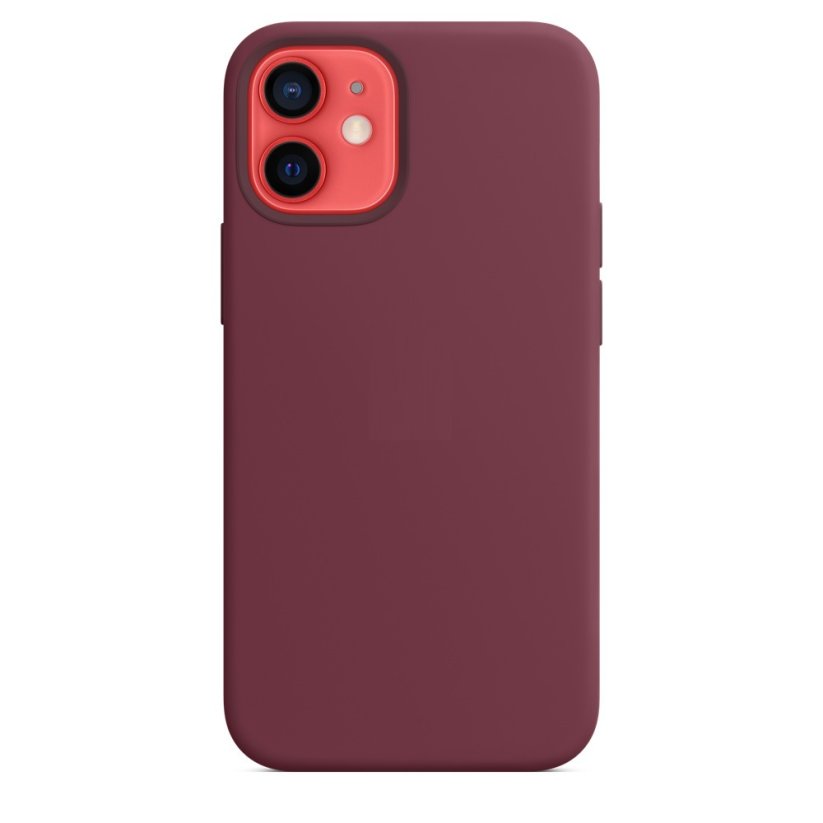 iPhone 12/12 Pro Silicone Case s MagSafe - Plum design (bordový)