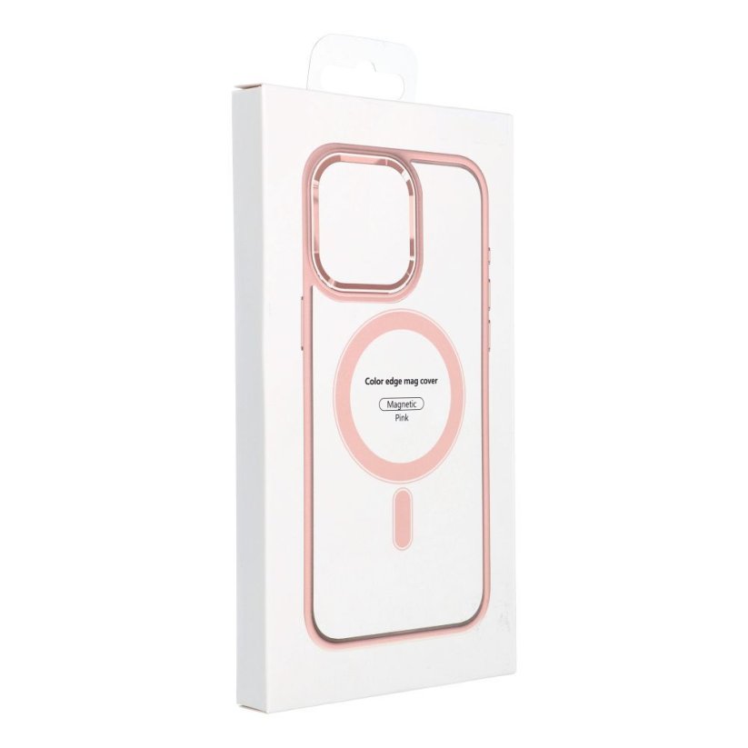 Kryt Color Edge Mag Cover Case s MagSafe iPhone 15 Pro Max Pink