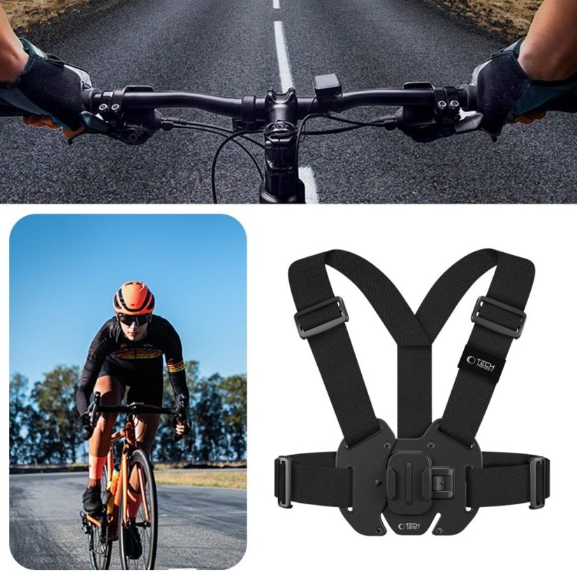 Tech-Protect Ga100 mellkasi tartó Gopro / DJI Black