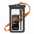 Vodeodolné púzdro Tech-Protect Uwc9 Universal Waterproof Case 8.9 Inch Black/Orange