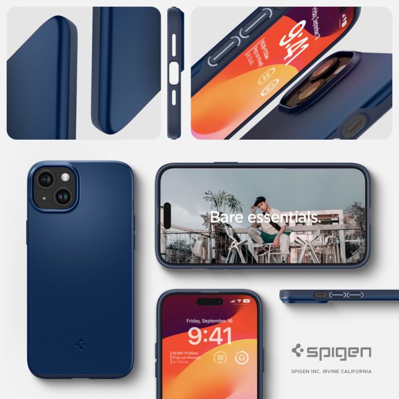 Kryt Spigen Thin Fit iPhone 15 Navy Blue